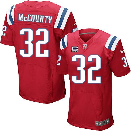 Men's Elite Devin McCourty C Patch Nike Jersey Red Alternate - #32 NFL New England Patriots